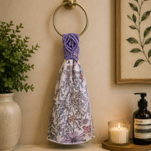 Lavender Macrame Towel Holder